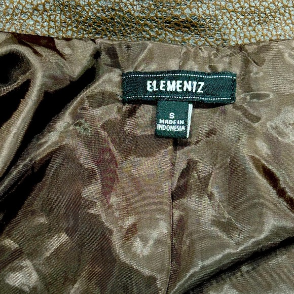 NWT Elementz Chocolate Brown Textured Zip Blazer/Jacket - Picture 6 of 7